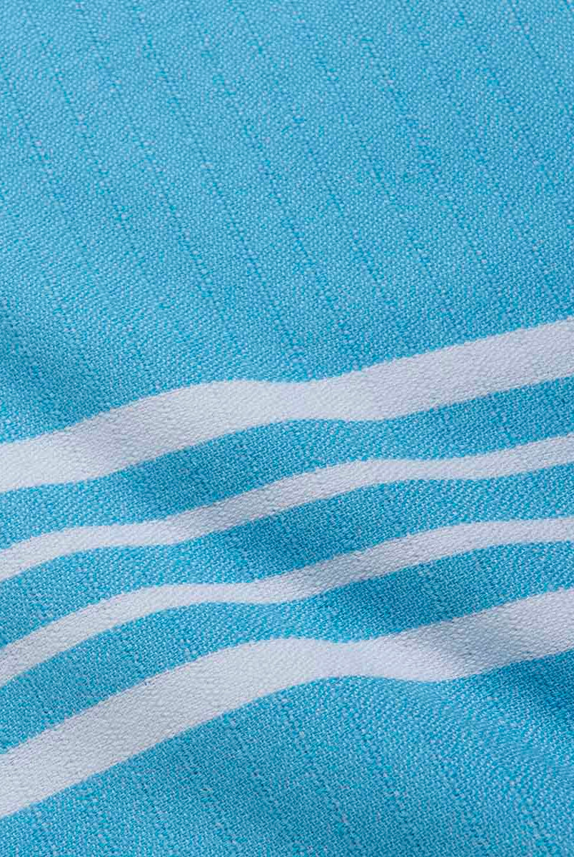 Farm House Turkish Towel with Fringes in Turquoise color made of 100% Turkish cotton by buldano in Turkey