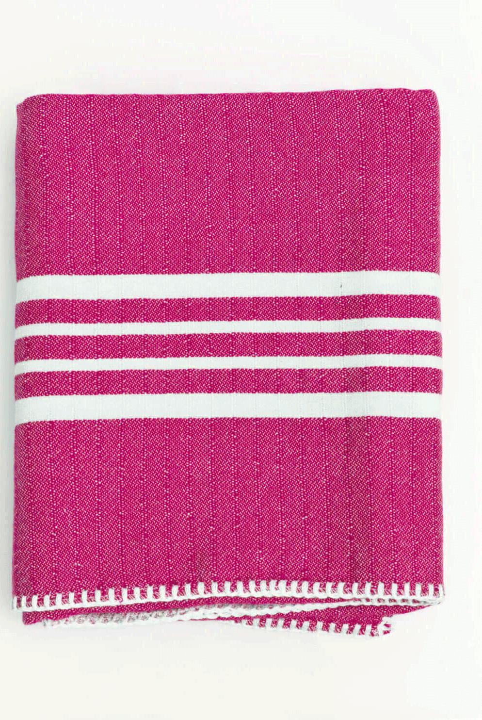 Farm House Turkish Towel without Fringe in Fushia color made of 100% Turkish cotton by buldano in Turkey