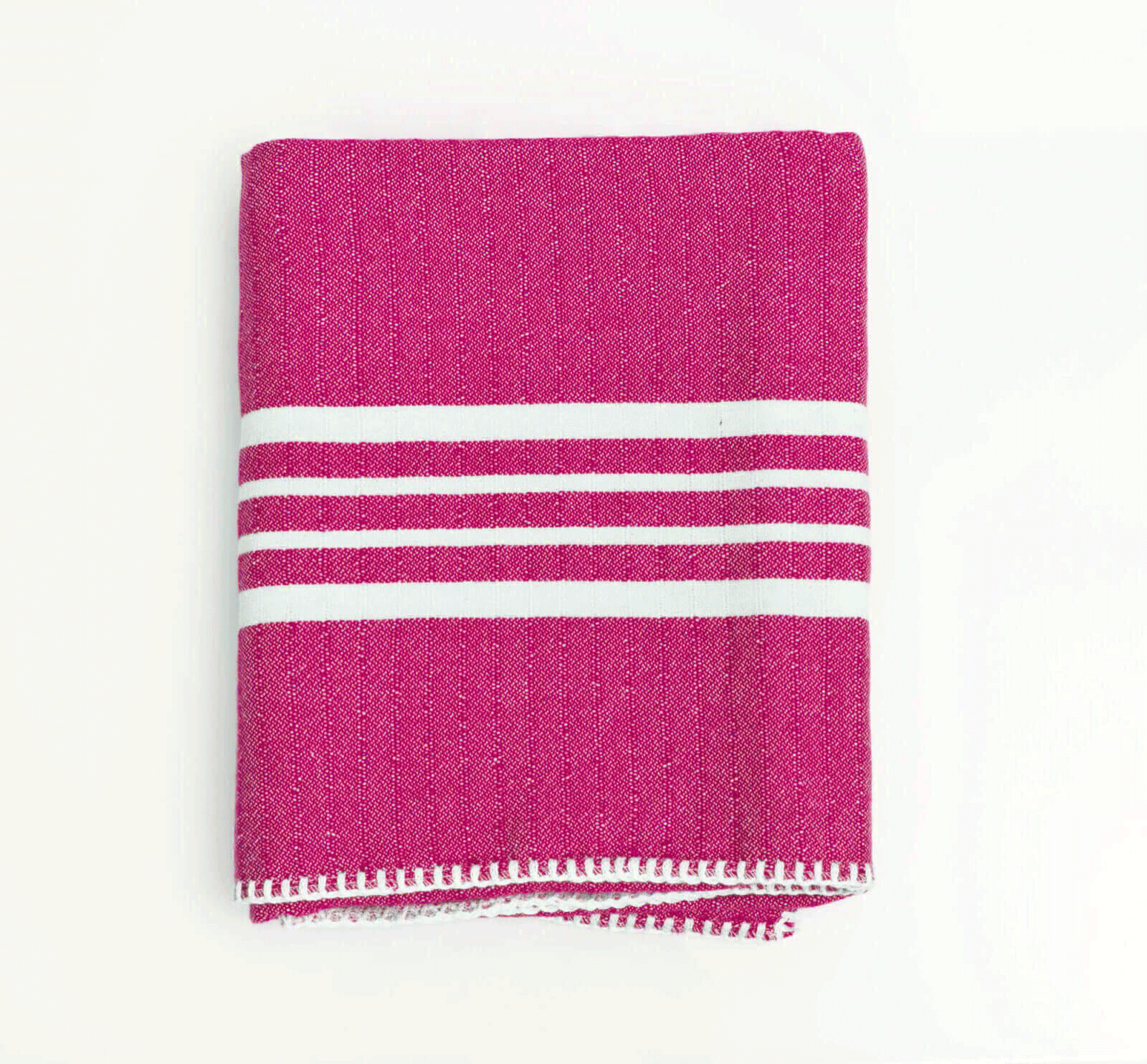 Farm House Turkish Towel without Fringe in Fushia color made of 100% Turkish cotton by buldano in Turkey