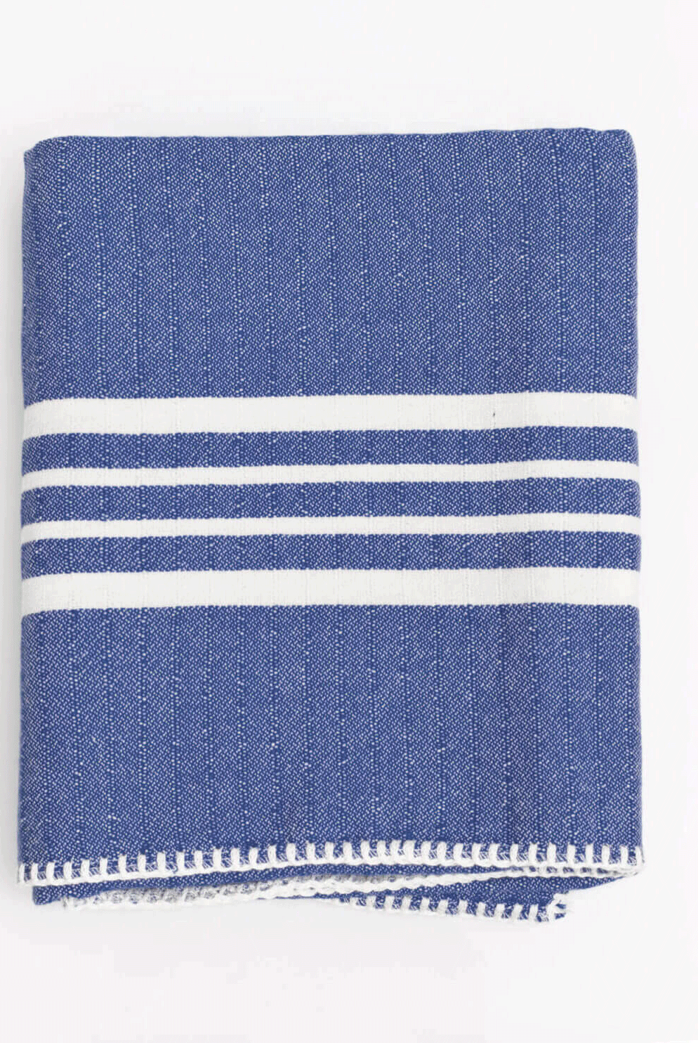 Farm House Turkish Towel without Fringe in ROYAL BLUE color made of 100% Turkish cotton by buldano in Turkey