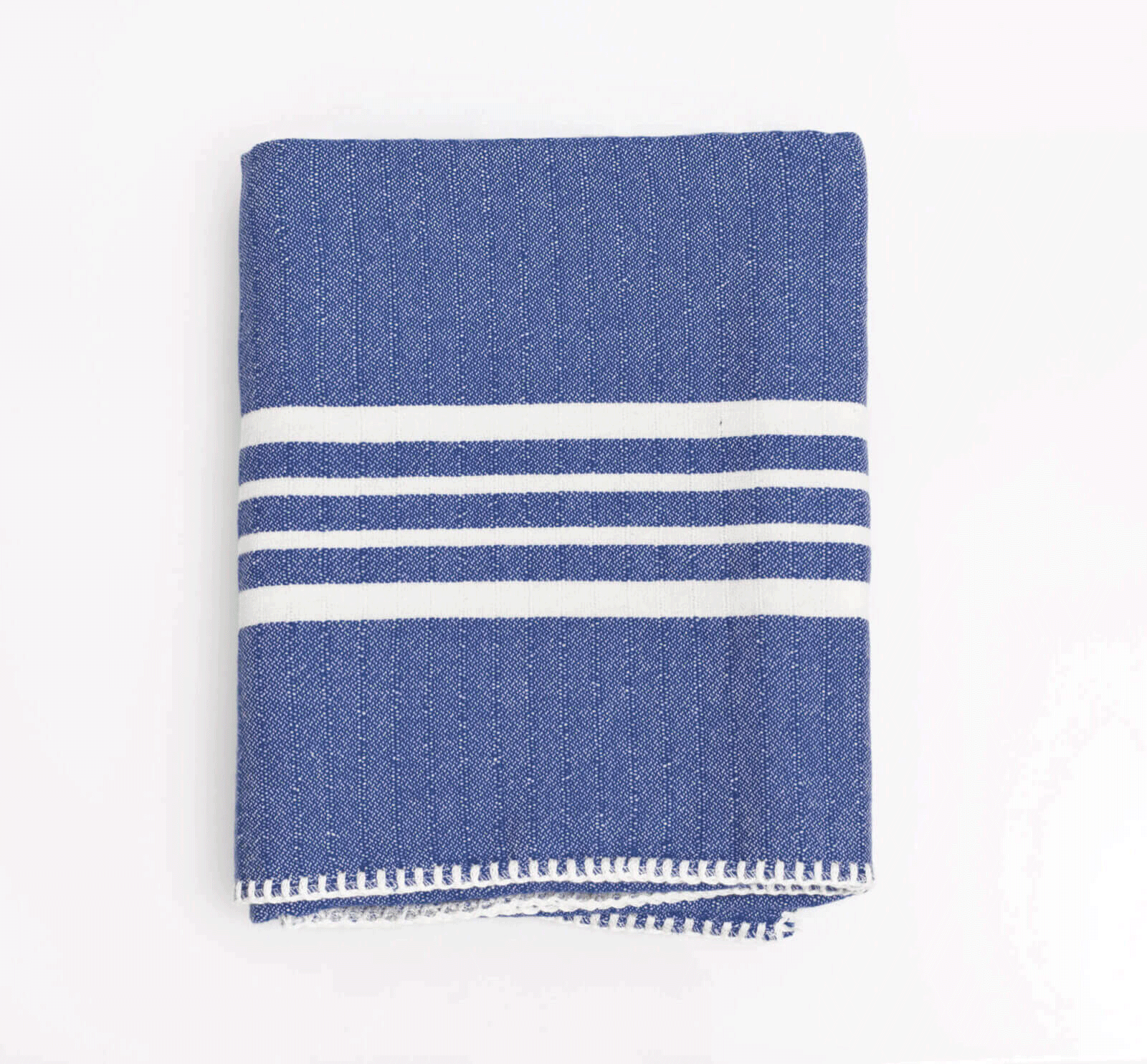 Farm House Turkish Towel without Fringe in ROYAL BLUE color made of 100% Turkish cotton by buldano in Turkey