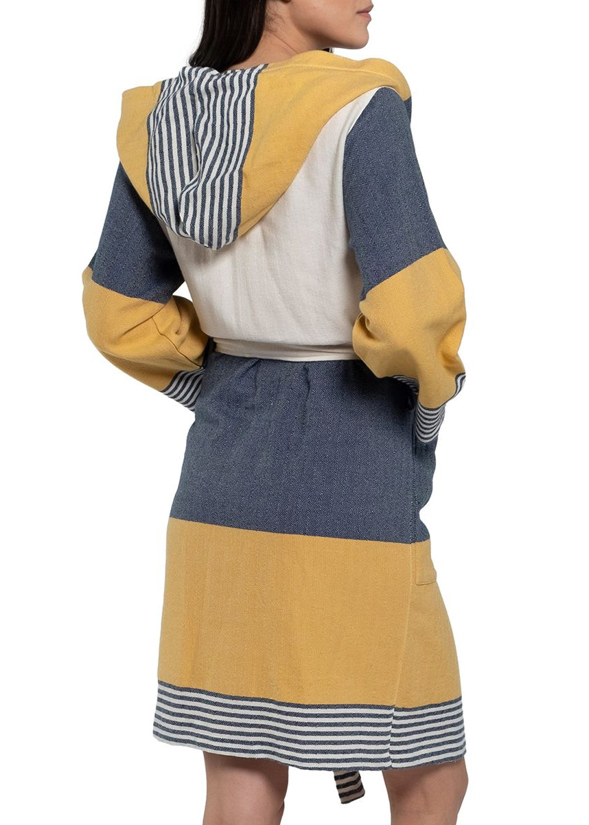 MULTI COLOR ROBE WITH HOOD in color made of 100% Turkish cotton Turkish Towel by buldano in Turkey