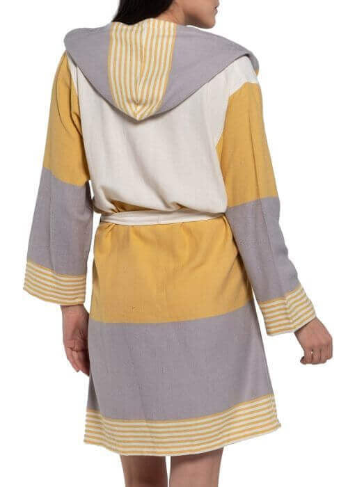 MULTI COLOR ROBE WITH HOOD in color made of 100% Turkish cotton Turkish Towel by buldano in Turkey