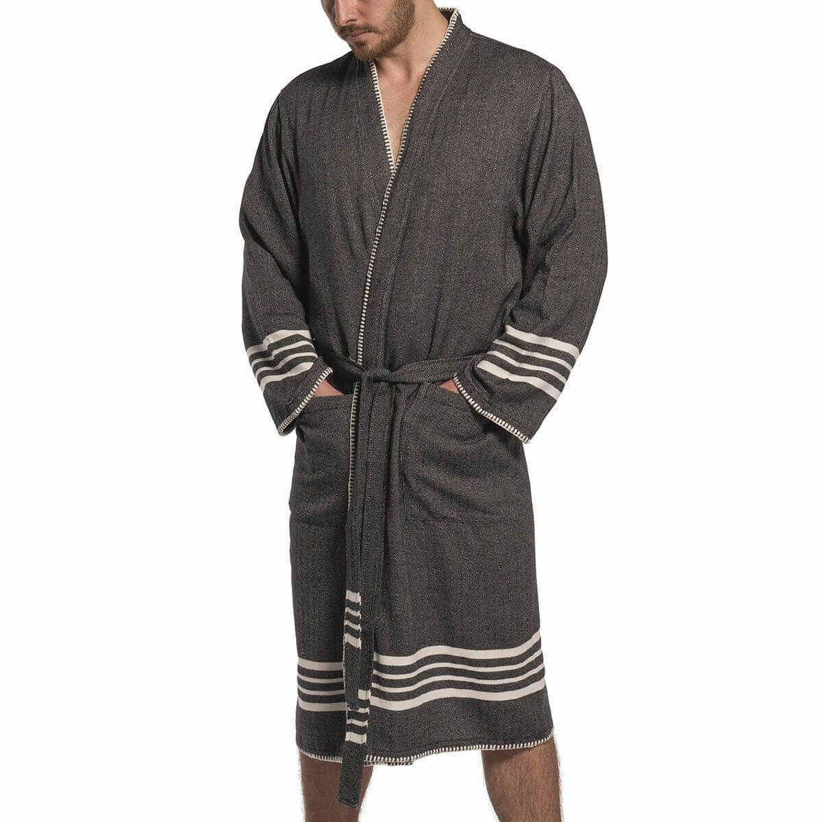 FARMHOUSE PREMIUM KIMONO ROBE in color made of 100% Turkish cotton Turkish Towel by buldano in Turkey