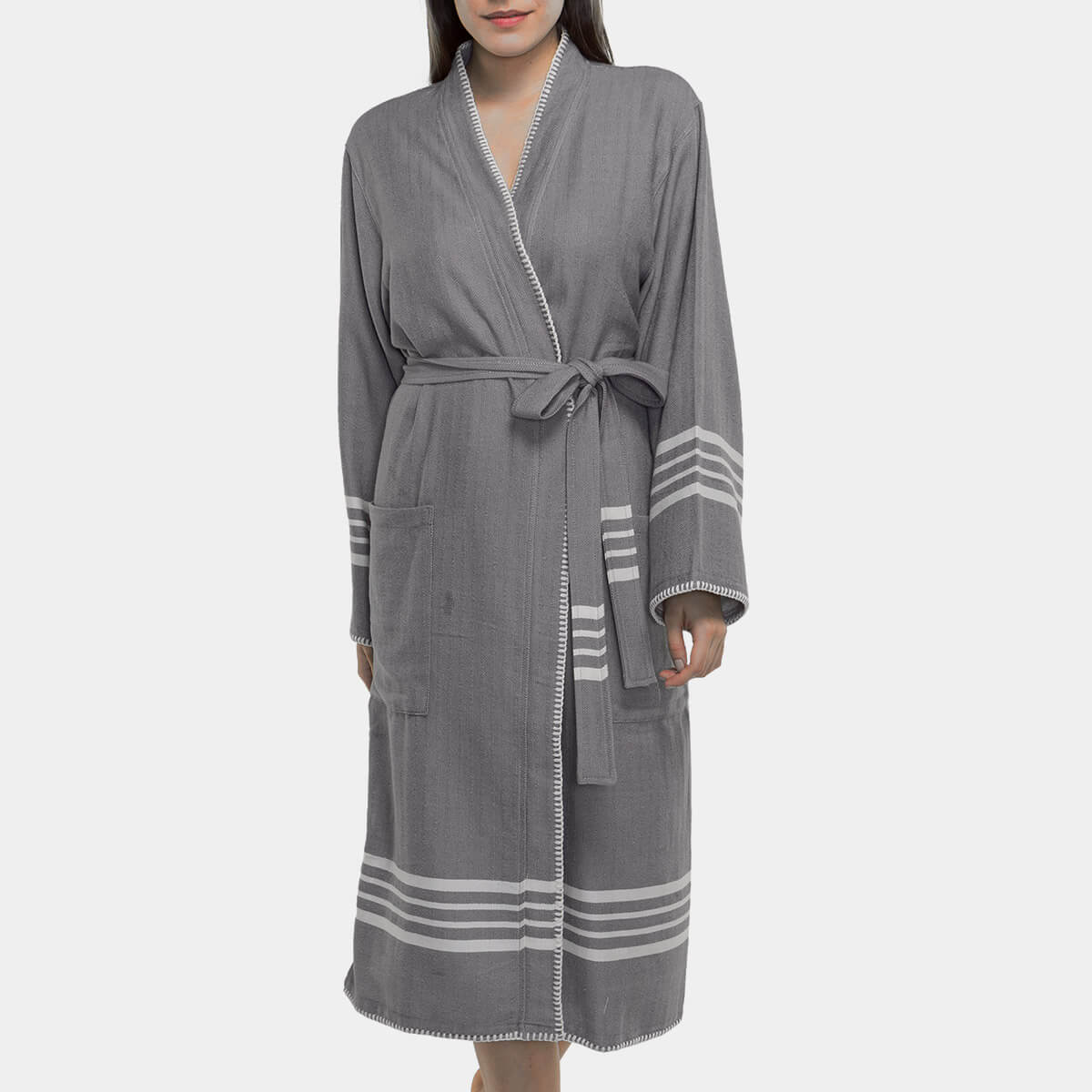 FARMHOUSE PREMIUM KIMONO ROBE in color made of 100% Turkish cotton Turkish Towel by buldano in Turkey