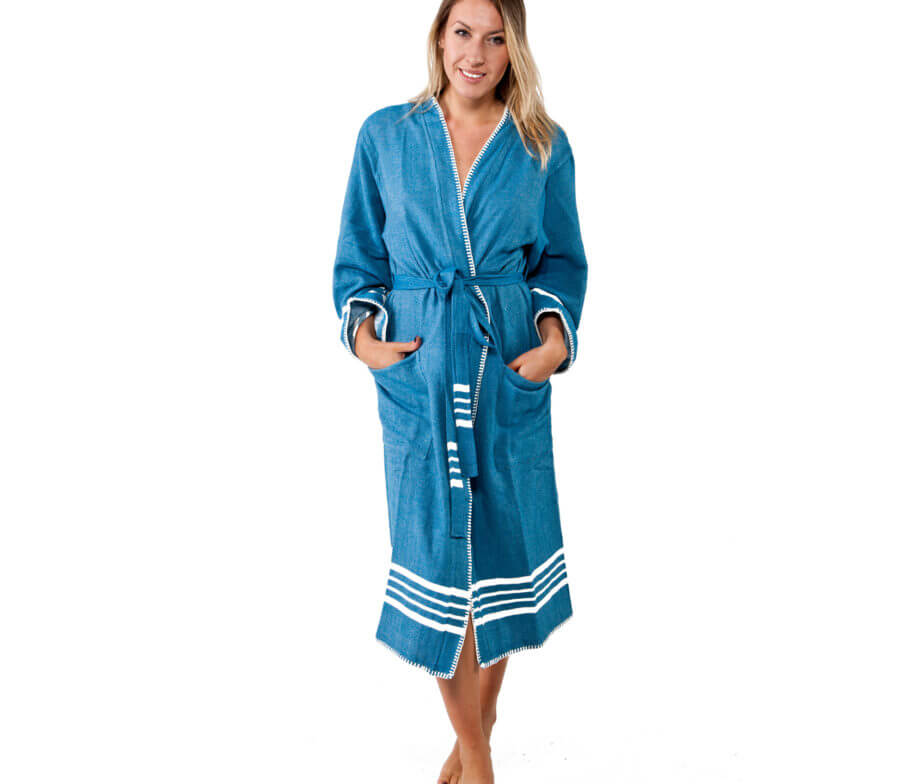 FARMHOUSE PREMIUM KIMONO ROBE in color made of 100% Turkish cotton Turkish Towel by buldano in Turkey