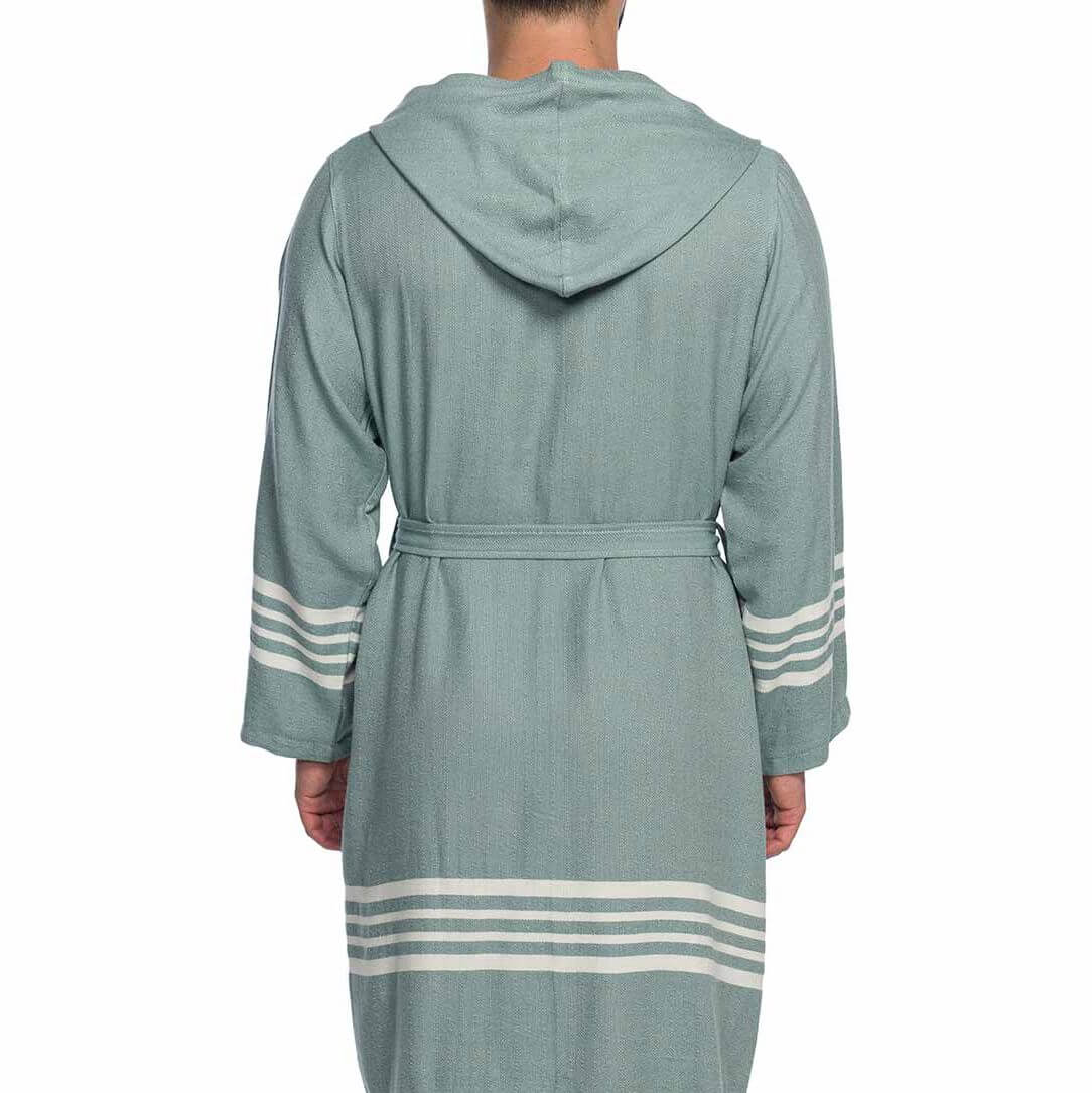 SHORT ROBE WITH HOOD in color made of 100% Turkish cotton Turkish Towel by buldano in Turkey