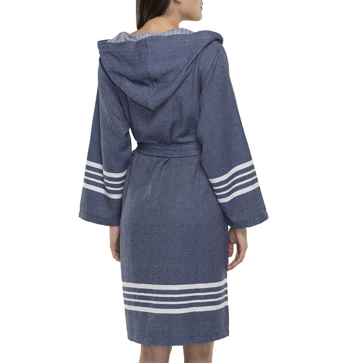 SHORT ROBE WITH HOOD in color made of 100% Turkish cotton Turkish Towel by buldano in Turkey