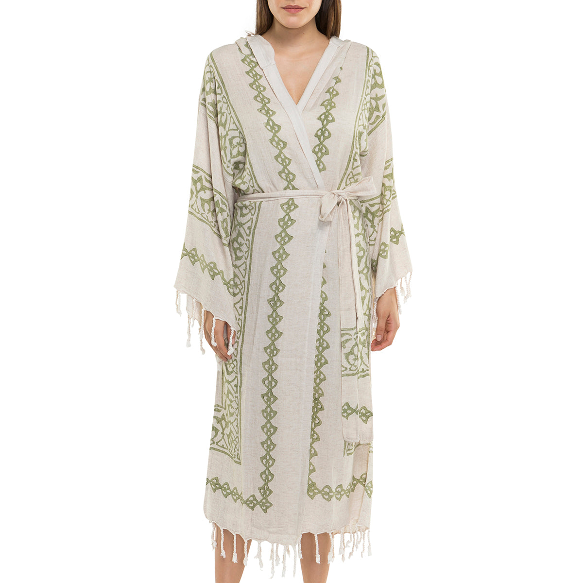 HAND PRINTED ROBE in color made of 100% Turkish cotton Turkish Towel by buldano in Turkey
