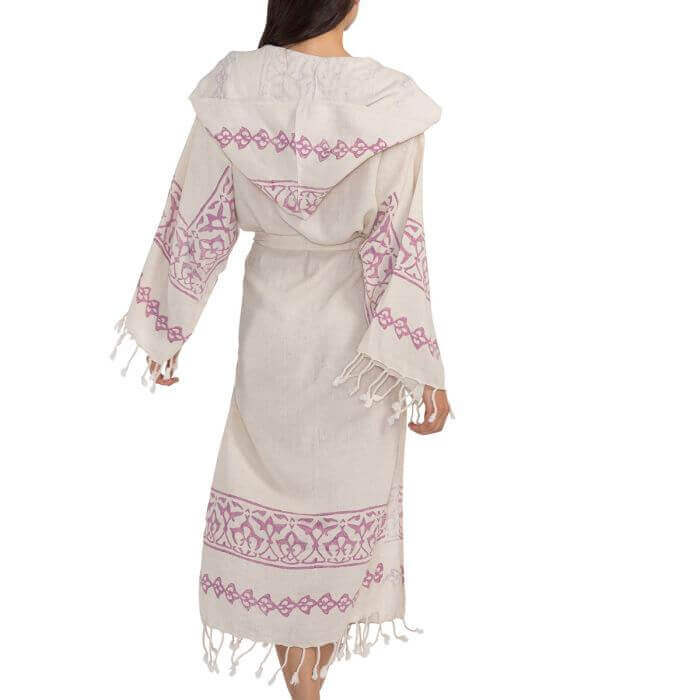 HAND PRINTED ROBE in color made of 100% Turkish cotton Turkish Towel by buldano in Turkey