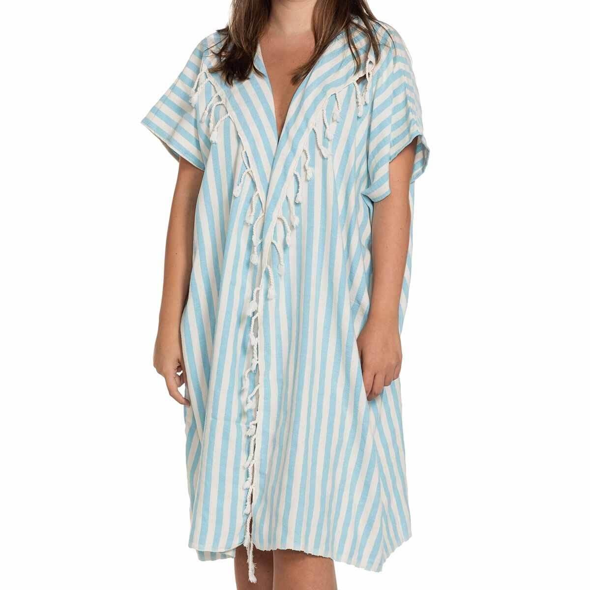 Santorini Jacket | Beach cover up in Turquoise color made of 100% Turkish cotton Jacket by buldano in Turkey