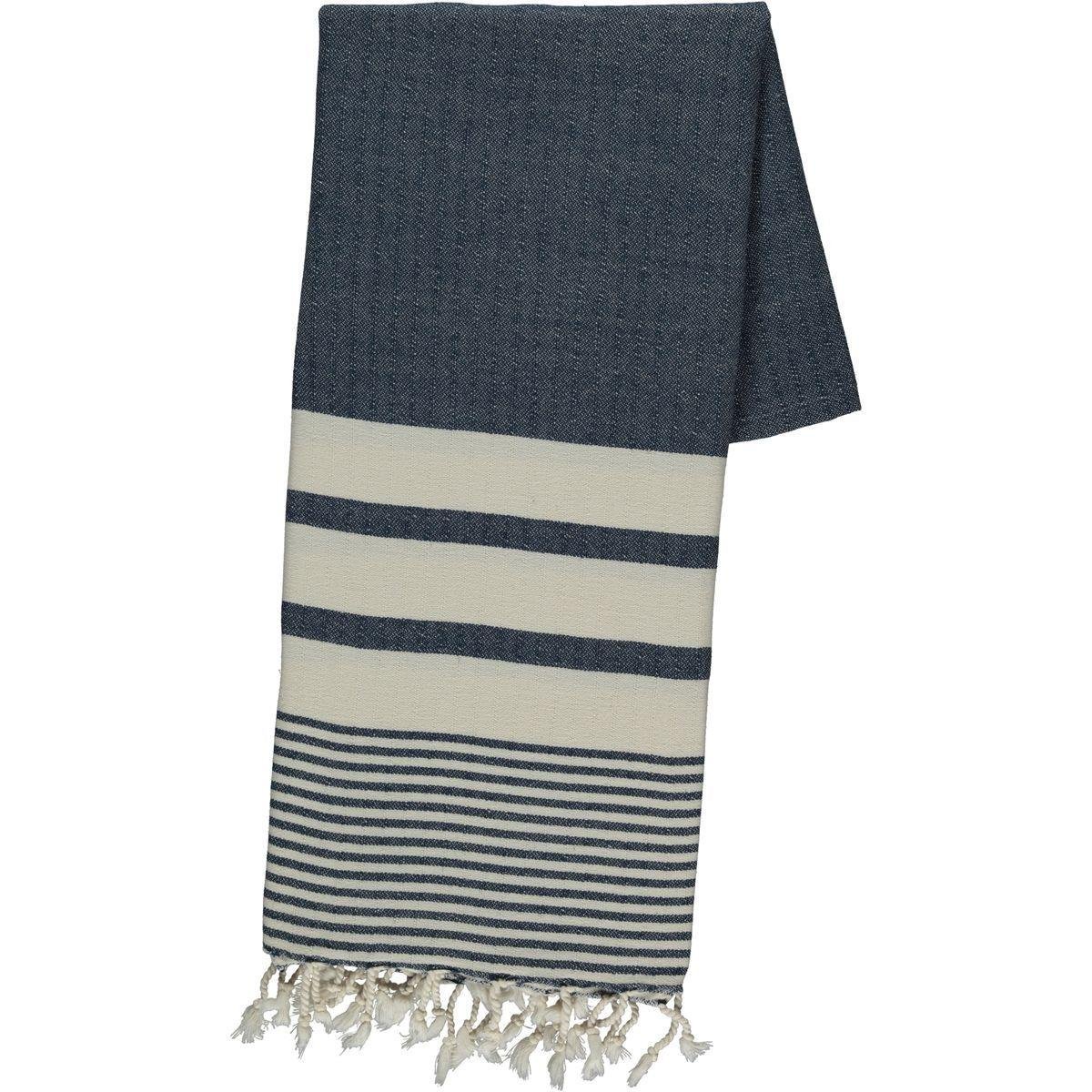 Multi Striped Turkish Towel in Navy color made of 100% Turkish cotton Turkish Towel by buldano in Turkey