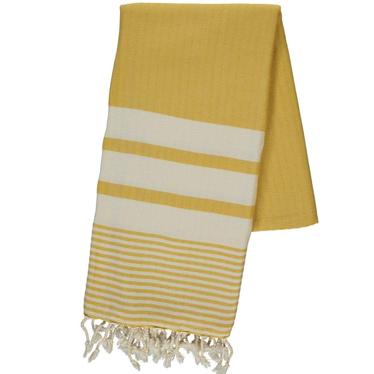Multi Striped Turkish Towel in Yellow color made of 100% Turkish cotton Turkish Towel by buldano in Turkey