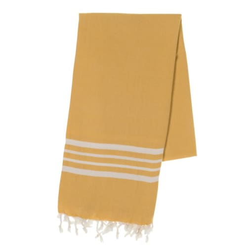 Farm House Turkish Towel with Fringes in Yellow color made of 100% Turkish cotton by buldano in Turkey