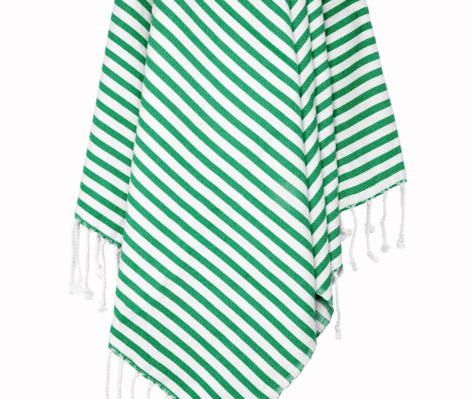 Striped Turkish Towel in Green color made of 100% Turkish cotton Turkish Towel by buldano in Turkey