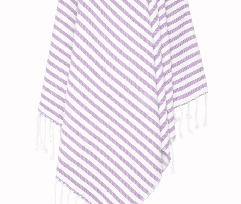 Striped Turkish Towel in Lilac color made of 100% Turkish cotton Turkish Towel by buldano in Turkey