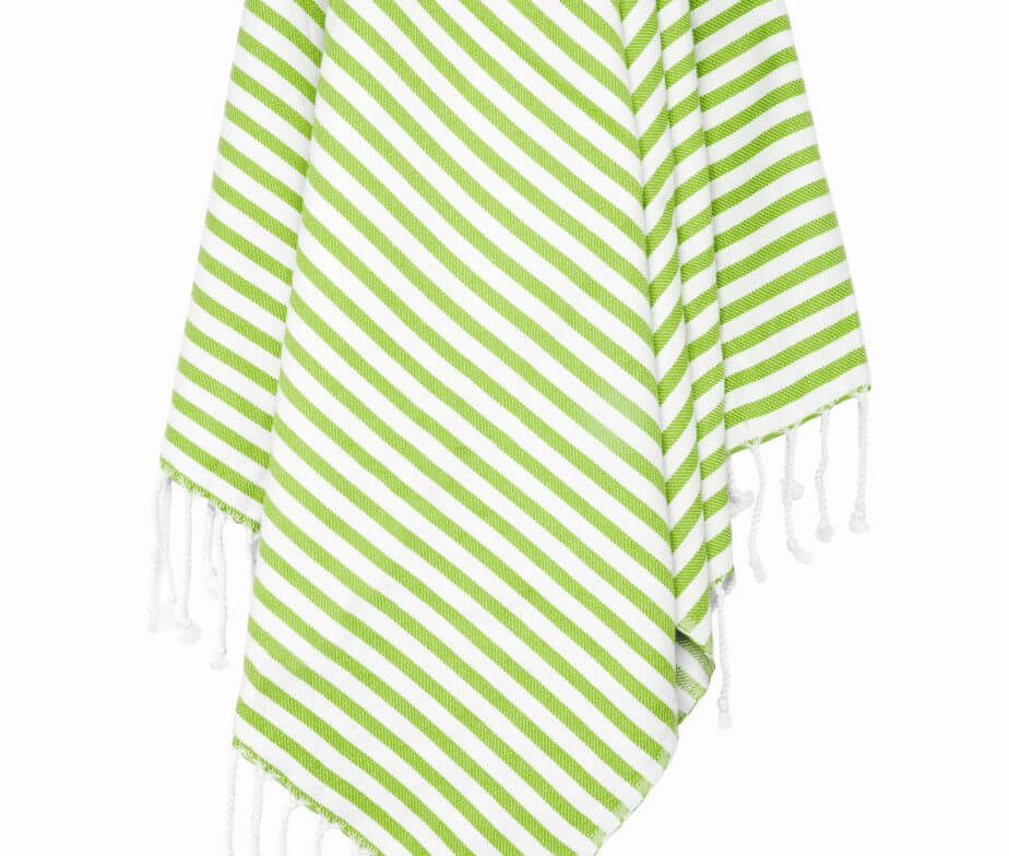 Striped Turkish Towel in Lime Green color made of 100% Turkish cotton Turkish Towel by buldano in Turkey