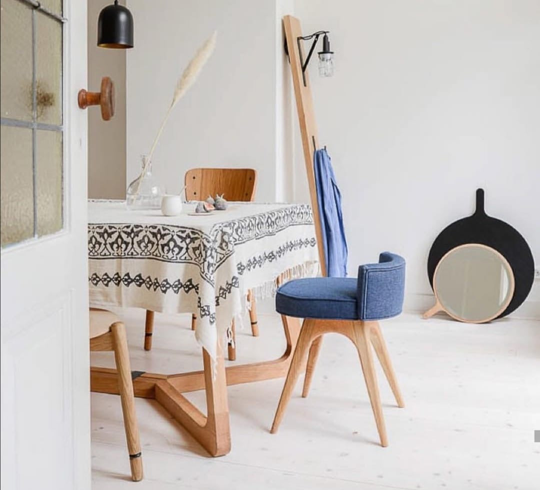 Hand Printed Linen Cotton Blend Throw in color made of 100% Turkish cotton Throw by buldano in Turkey