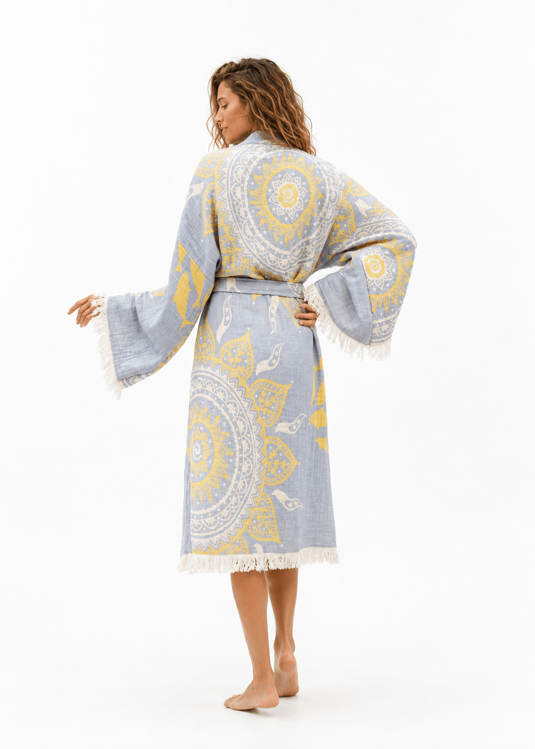 Boho Kimono in color made of 100% Turkish cotton Kimono by buldano in Turkey