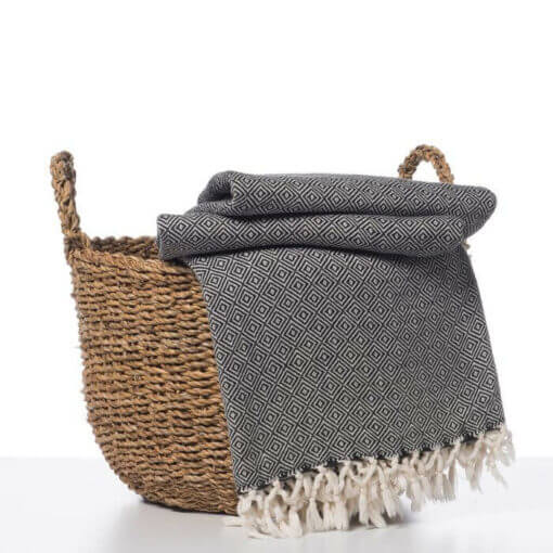 Diamond Weave Throw / Blanket in color made of 100% Turkish cotton Throw by buldano in Turkey