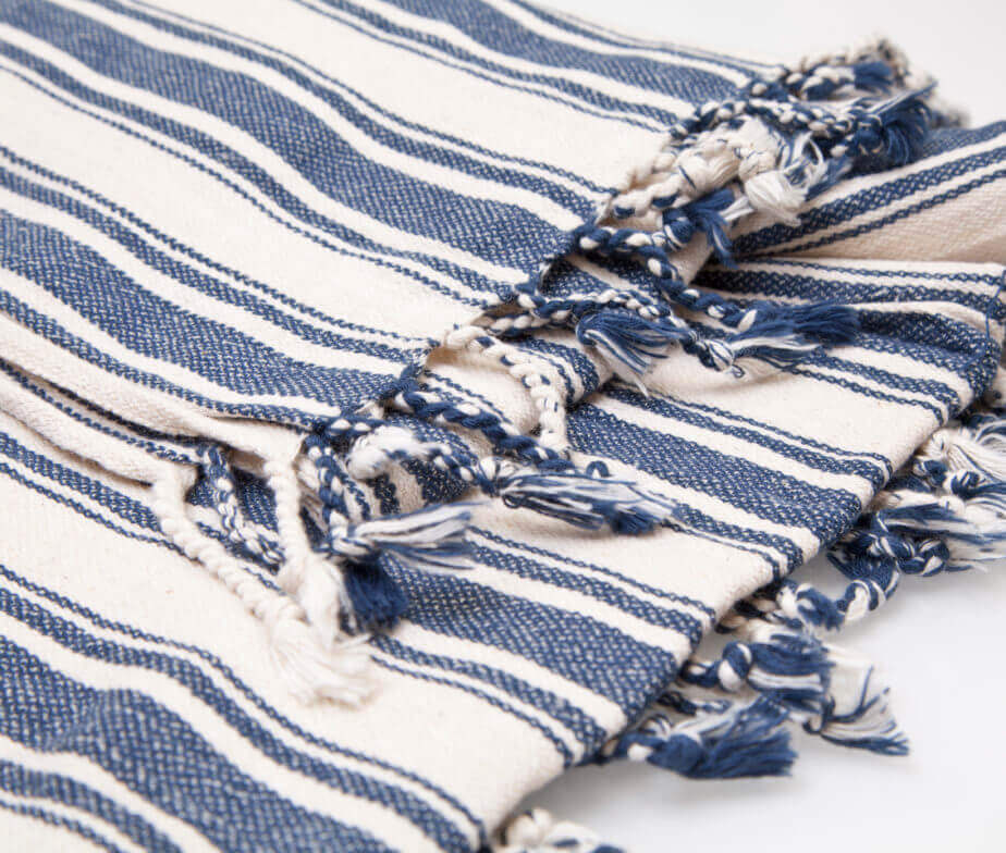 Cotton Linen Blend Vertical Striped Turkish Towel in color made of 100% Turkish cotton by buldano in Turkey