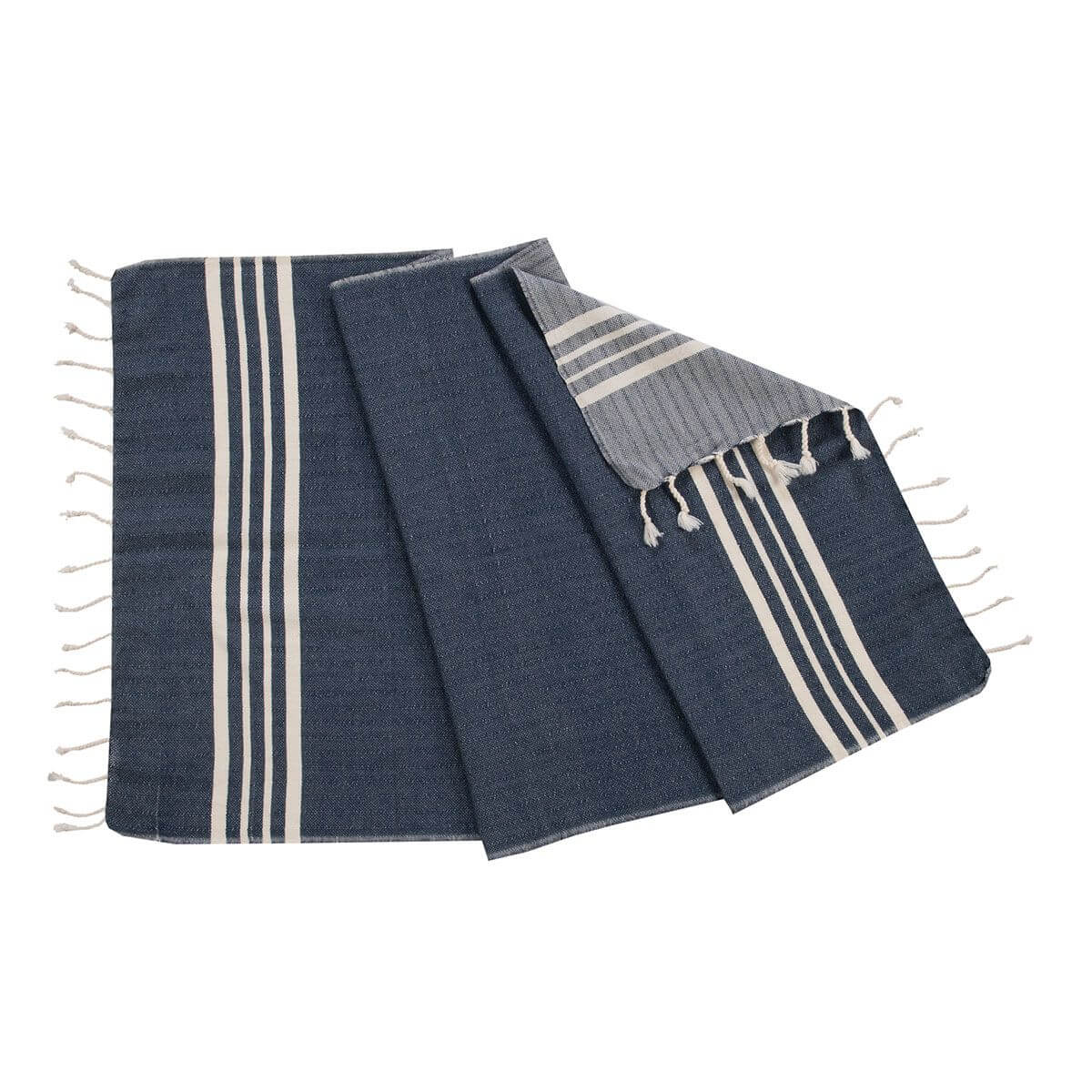 NAPKIN SIZE TURKISH TEA TOWEL in Navy color made of 100% Turkish cotton Turkish Towel by buldano in Turkey