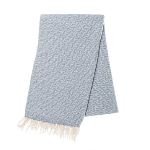 Diamond Weave Turkish Towel in Air Blue color made of 100% Turkish cotton Turkish Towel by buldano in Turkey