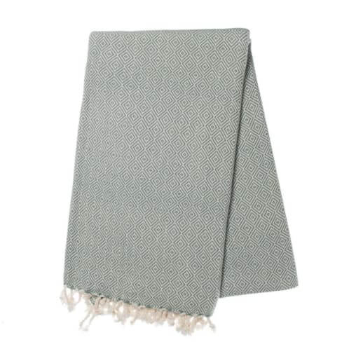 Diamond Weave Turkish Towel in Almond Green color made of 100% Turkish cotton Turkish Towel by buldano in Turkey