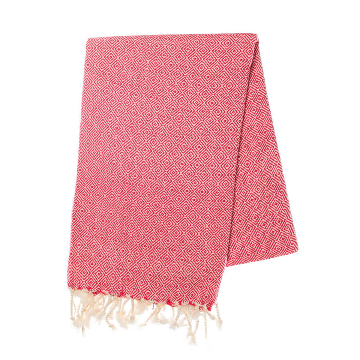Diamond Weave Turkish Towel in Fuschia color made of 100% Turkish cotton Turkish Towel by buldano in Turkey