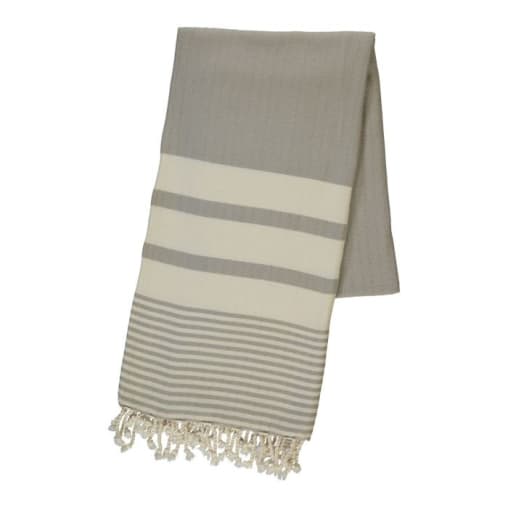 Multi Striped Turkish Towel in Taupe color made of 100% Turkish cotton Turkish Towel by buldano in Turkey