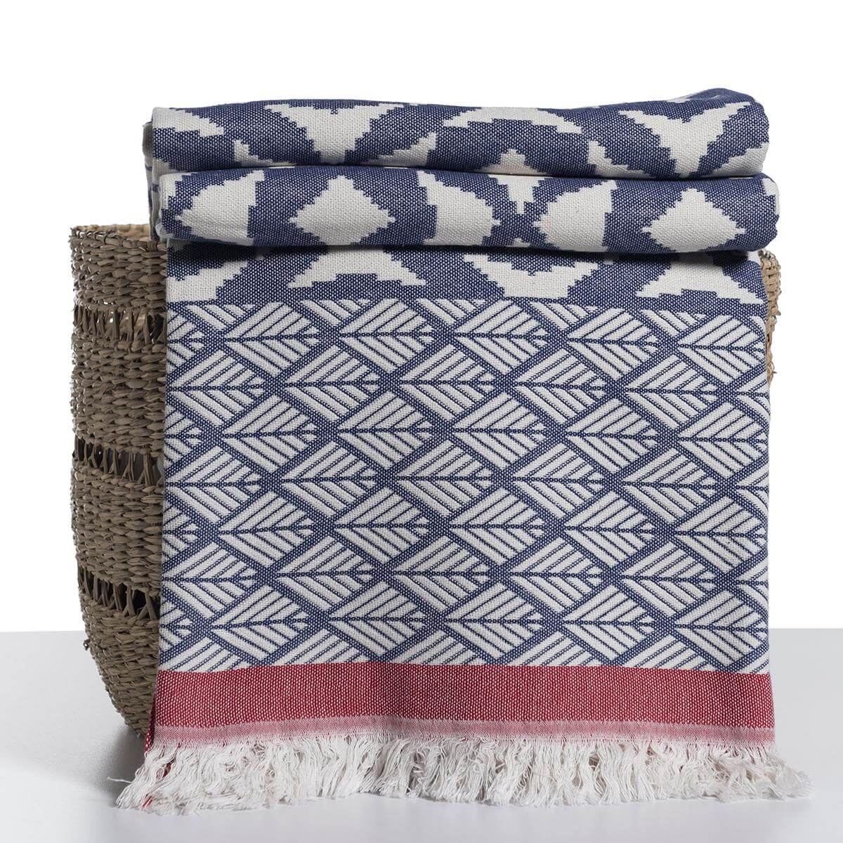 Jacquard Weave Super Soft Blanket in color made of 100% Turkish cotton Throw by buldano in Turkey