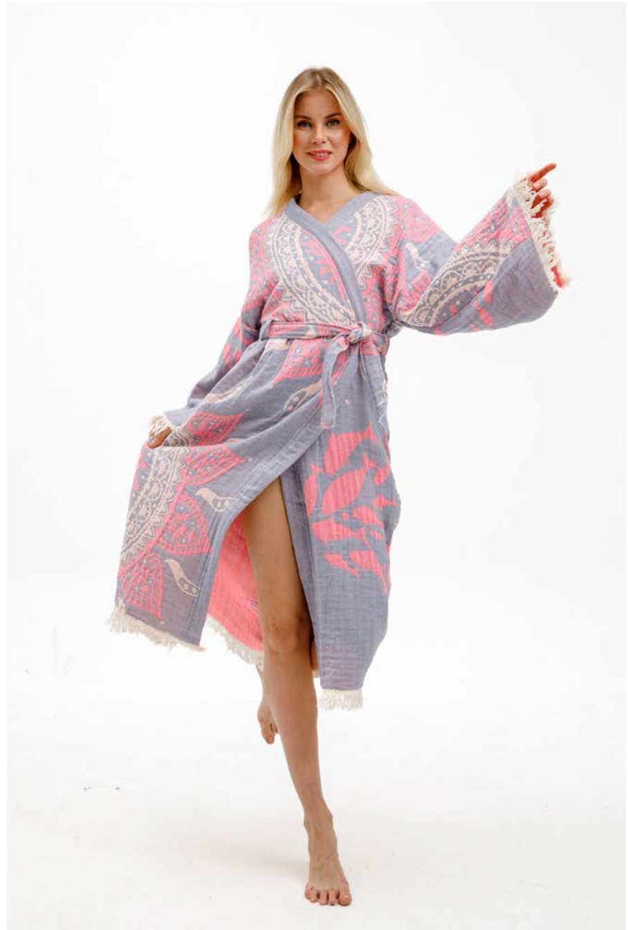 Boho Kimono in Purple color made of 100% Turkish cotton Kimono by buldano in Turkey