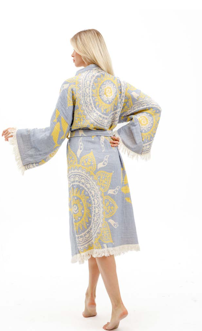 Boho Kimono in color made of 100% Turkish cotton Kimono by buldano in Turkey