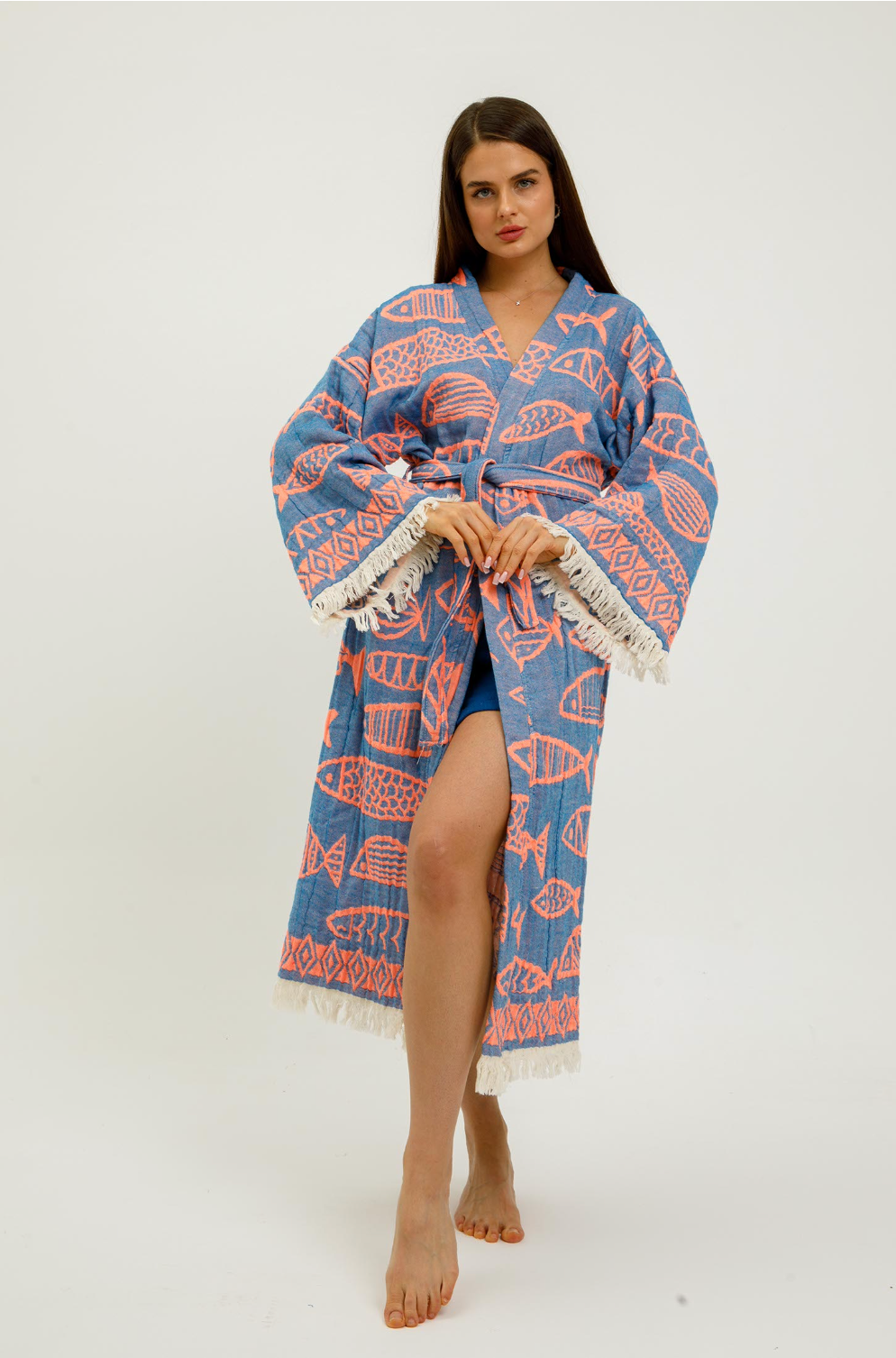 Big Fish Kimono in color made of 100% Turkish cotton Kimono by buldano in Turkey