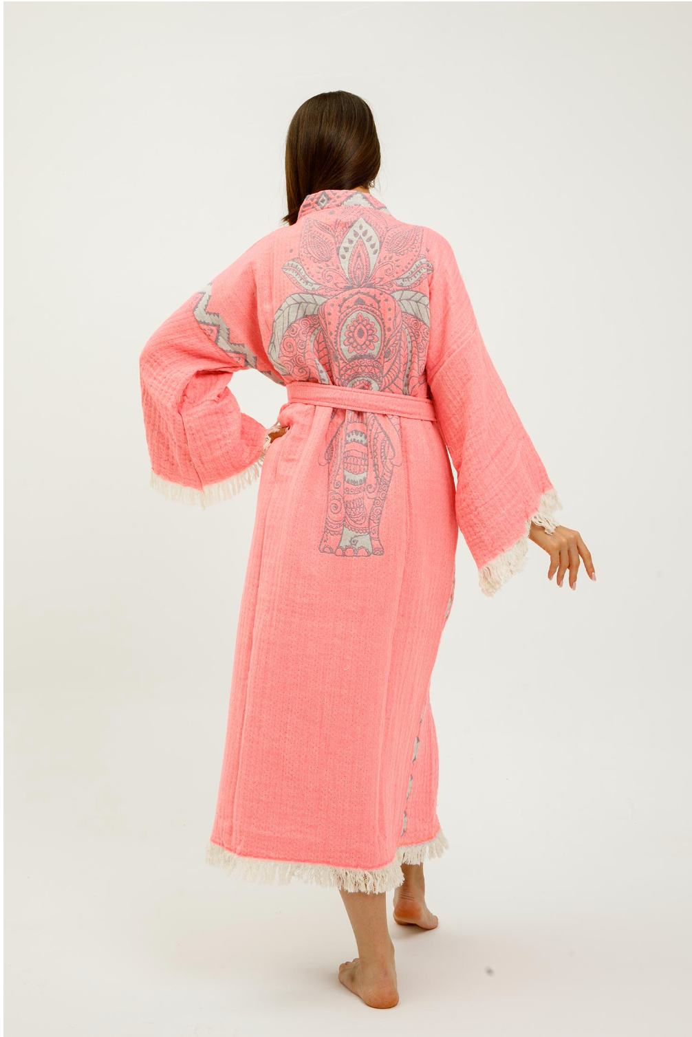 Jungle Kimono Elephant in color made of 100% Turkish cotton Kimono by buldano in Turkey