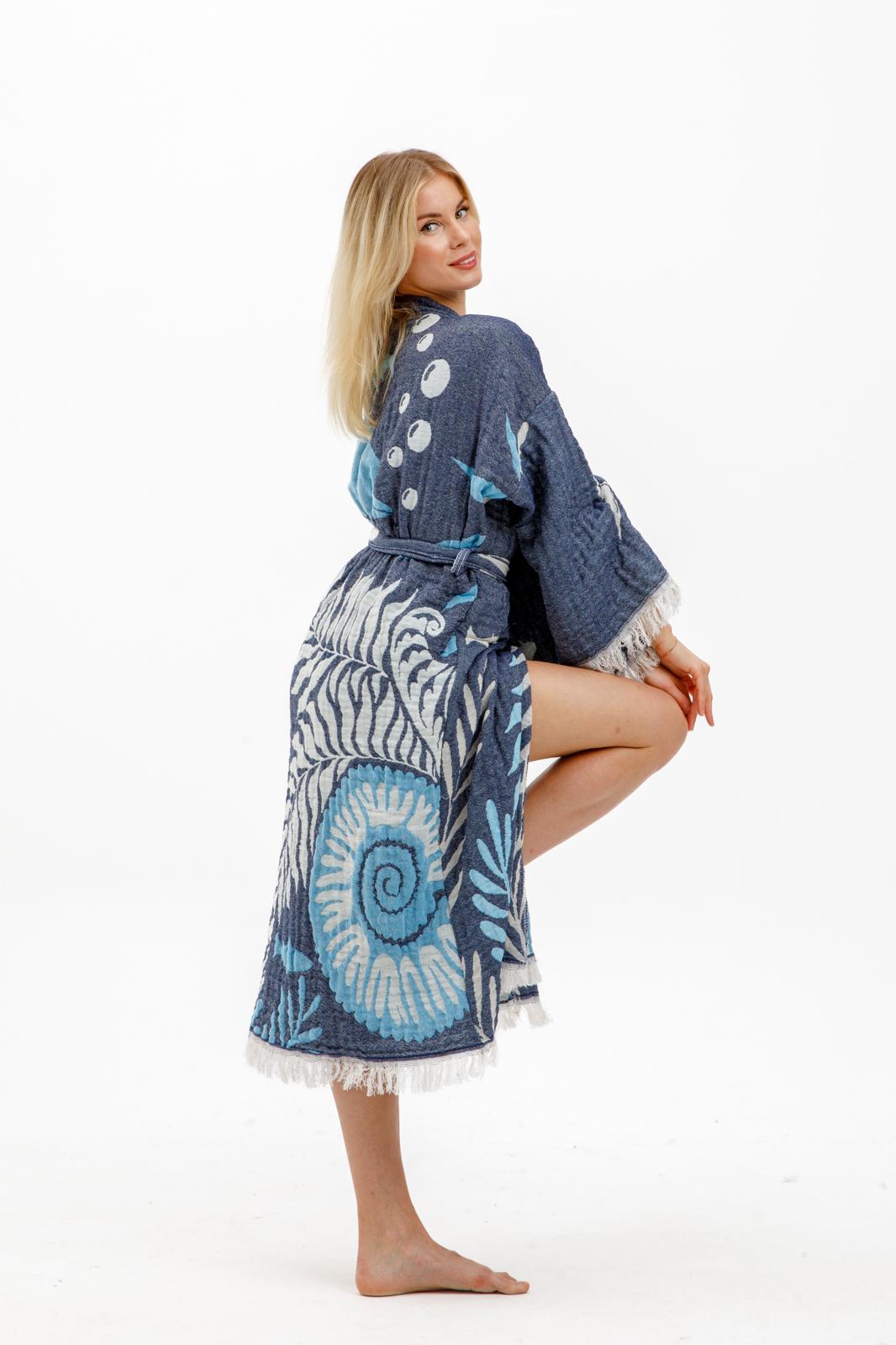 Ocean Kimono in color made of 100% Turkish cotton Kimono by buldano in Turkey