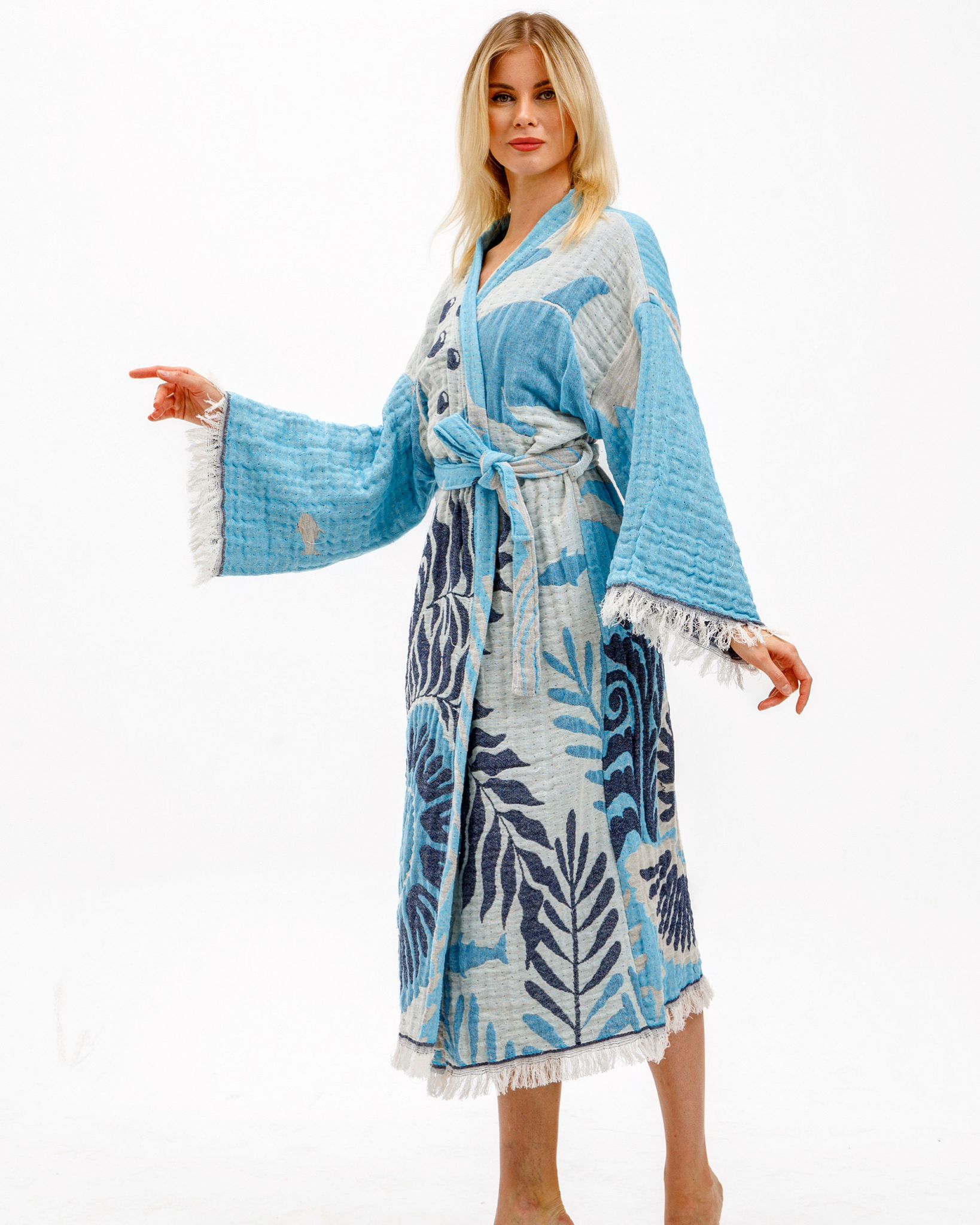 Ocean Kimono in color made of 100% Turkish cotton Kimono by buldano in Turkey