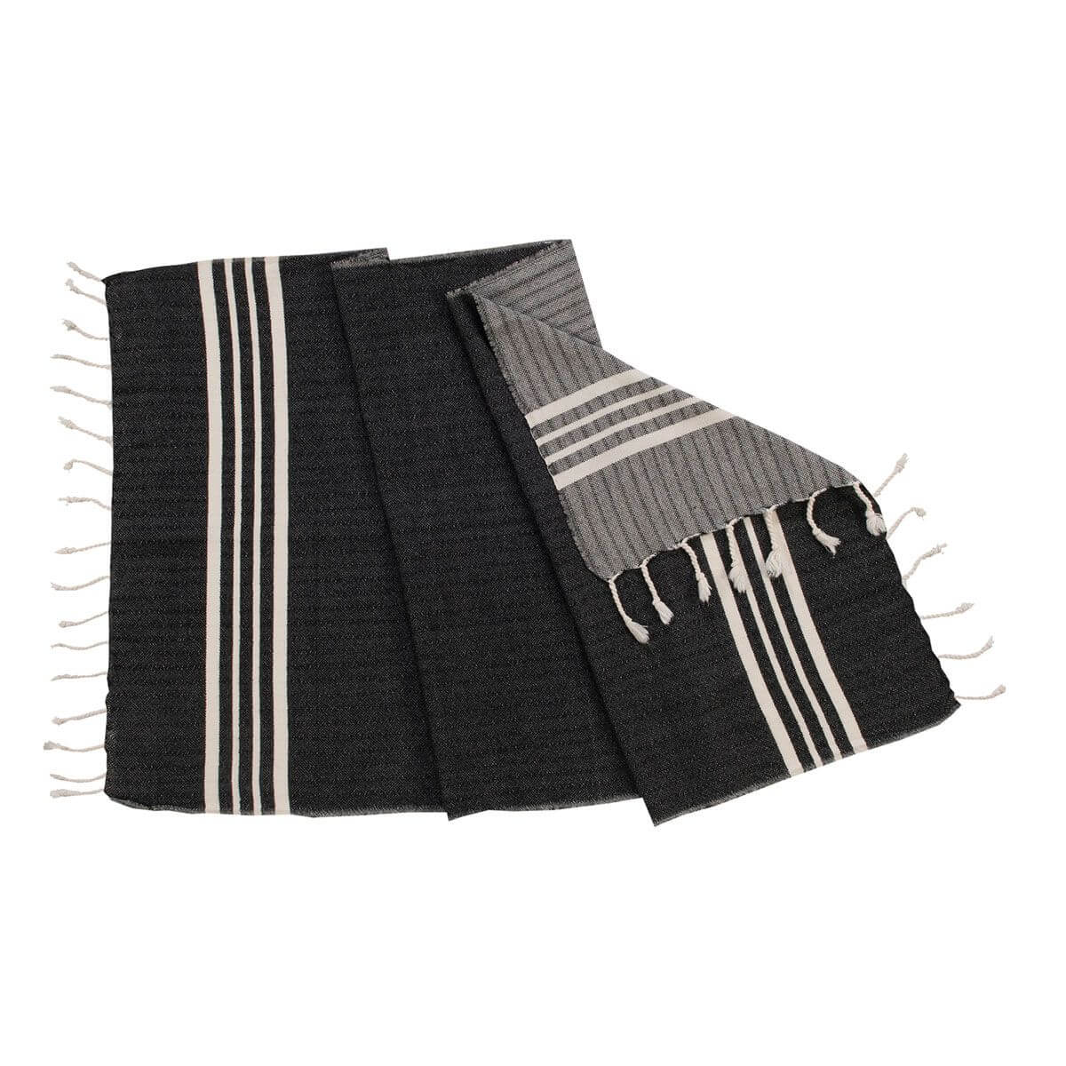 100% COTTON MULTI COLOR TEA TOWEL HAND TOWEL in Black color made of 100% Turkish cotton Turkish Towel by buldano in Turkey