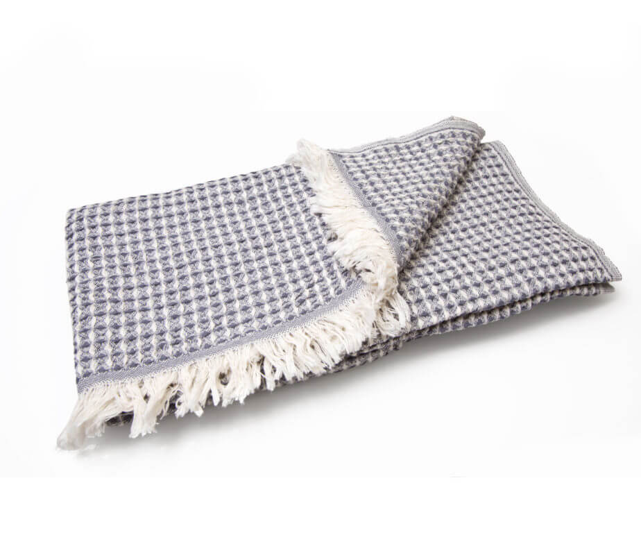 Super Soft Waffle Turkish Towel in Dark Grey color made of 100% Turkish cotton Turkish Towel by buldano in Turkey