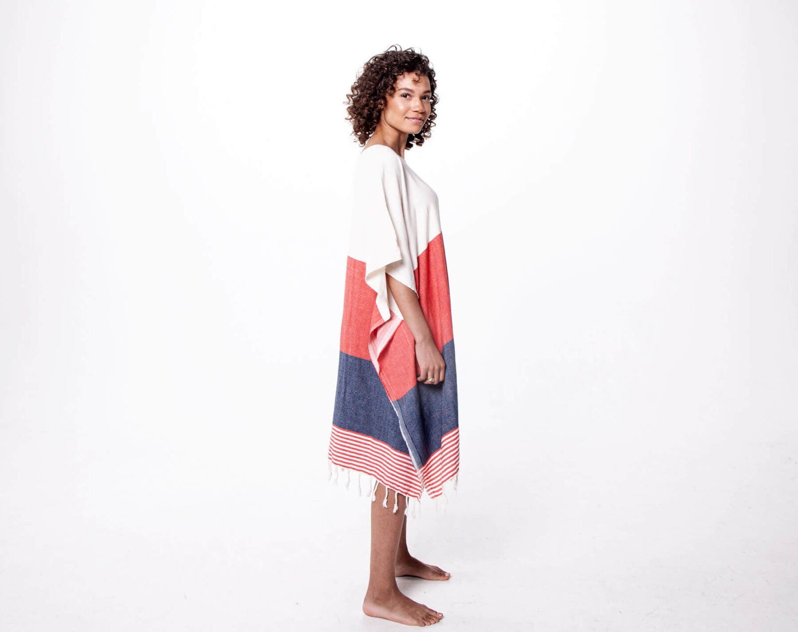 Multi Color Tunic Beach Cover Up in color made of 100% Turkish cotton Tunic by buldano in Turkey