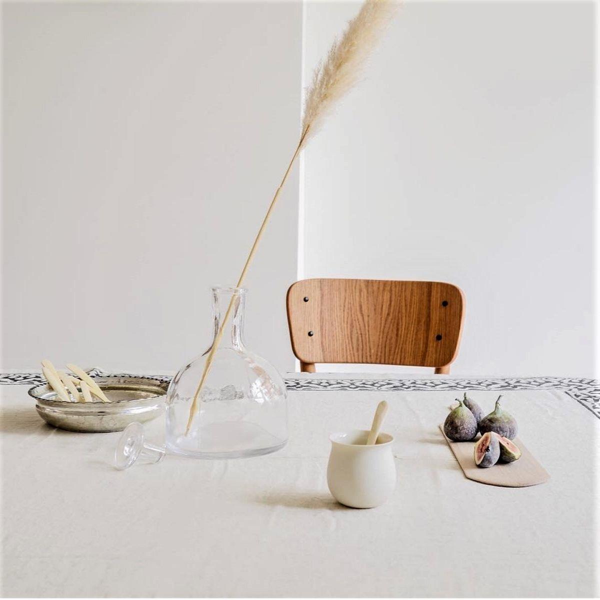 Hand Printed Linen Cotton Blend Throw in color made of 100% Turkish cotton Throw by buldano in Turkey