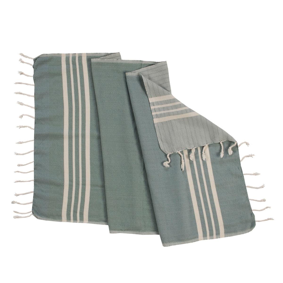 NAPKIN SIZE TURKISH TEA TOWEL in Almond Green color made of 100% Turkish cotton Turkish Towel by buldano in Turkey