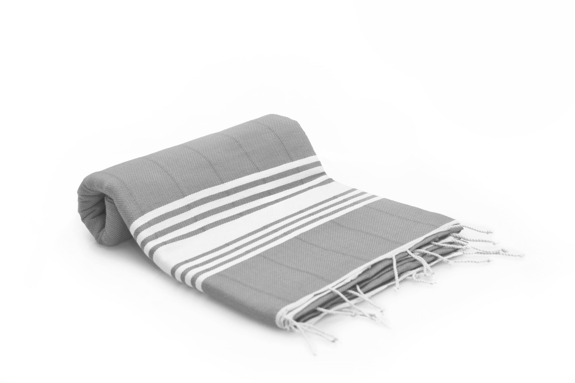 Double Woven Turkish Towel - SAMPLE SALE in Light Grey color made of 100% Turkish cotton Turkish Towel by buldano in Turkey