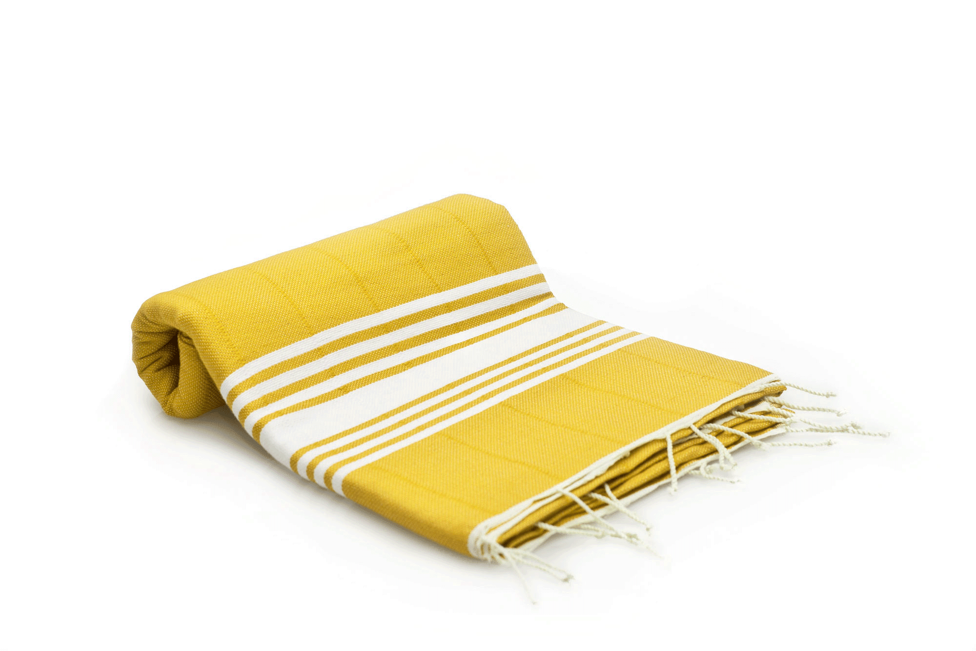 Double Woven Turkish Towel - SAMPLE SALE in Yellow color made of 100% Turkish cotton Turkish Towel by buldano in Turkey