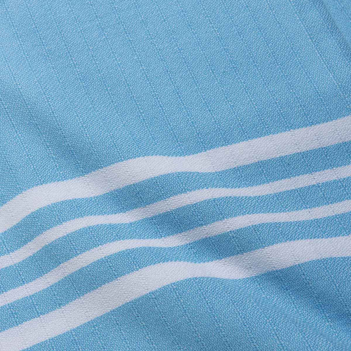 Farm House Turkish Towel with Fringes in Turquoise color made of 100% Turkish cotton by buldano in Turkey
